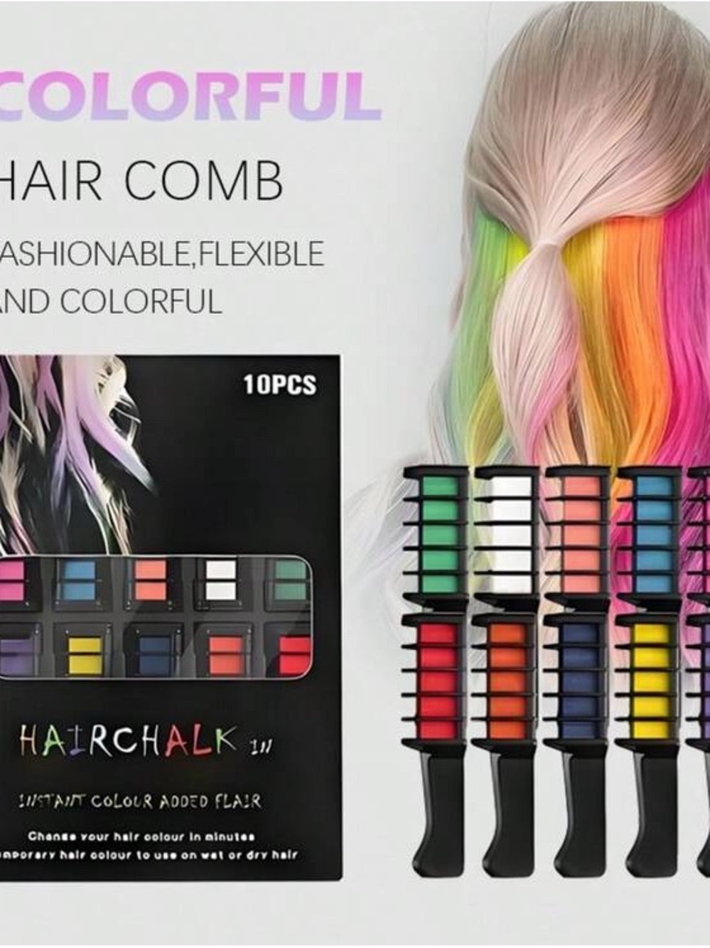 Temporary Hair Chalk Set - Multi Color - Picture 2 of 6